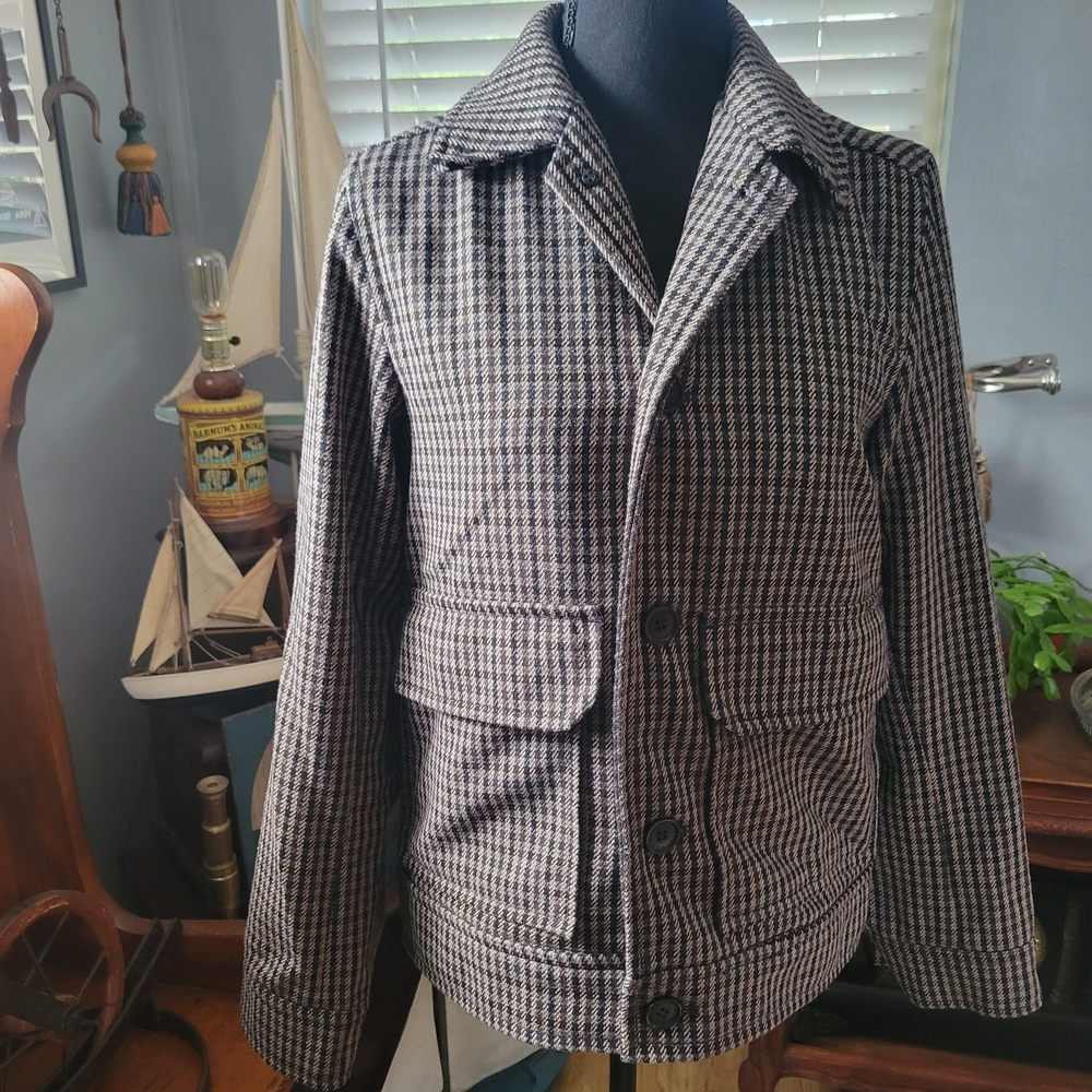 H&M Black and Gray Patterned Bomber Jacket